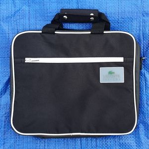 Lacoste Parfums Black Messenger Laptop Travel Bag